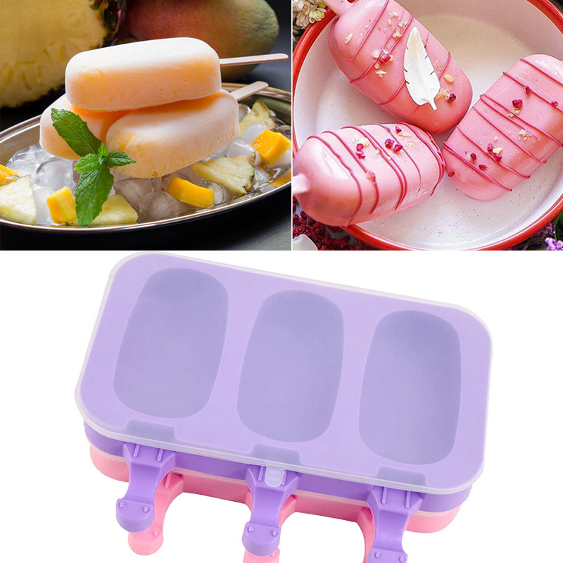 Freezer Safe Homemade Ice Pop Mould DIY Having Lid Sticks  Popsicle Mold Cartoon Ice Cream Molds