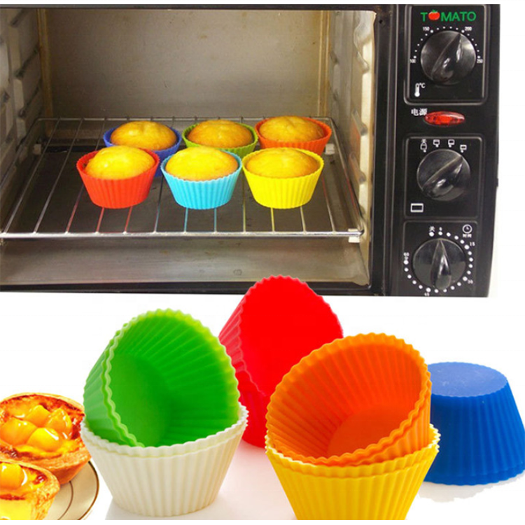 Colorful Multi Shapes Baking Cake Liners Single Cavity Muffin Cake Molds Silicone Cupcake Cup