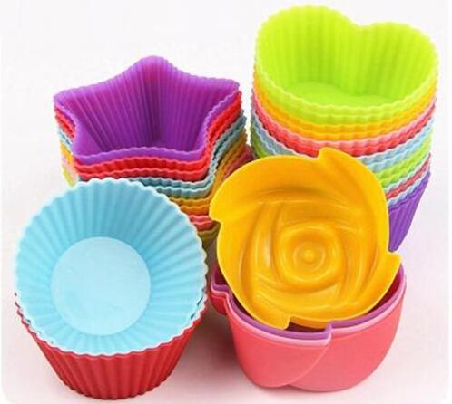 Colorful Multi Shapes Baking Cake Liners Single Cavity Muffin Cake Molds Silicone Cupcake Cup