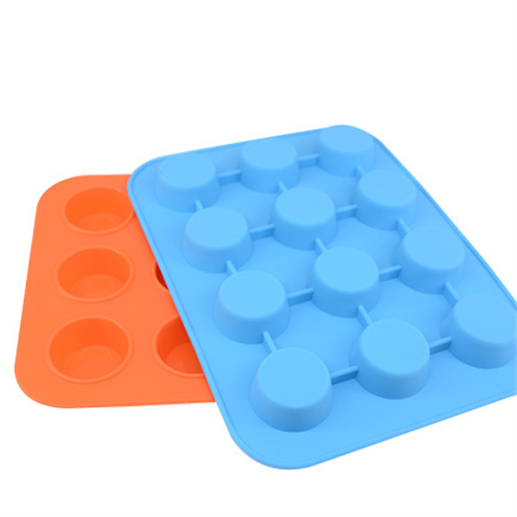 Customize Logo Baking Pans 12 Cup Cavity Muffin Pans Non Stick Silicone Cupcake Trays