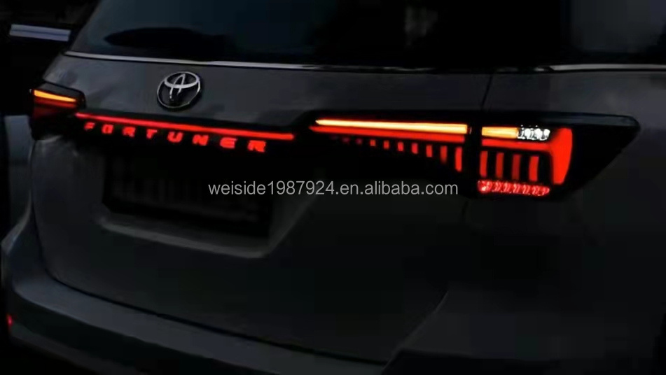 Car Accessories Rear Bumper Trunk Tail Light For   Fortuner 2015-2018 LED Reflector Brake Lamp Reverse Spoiler Light