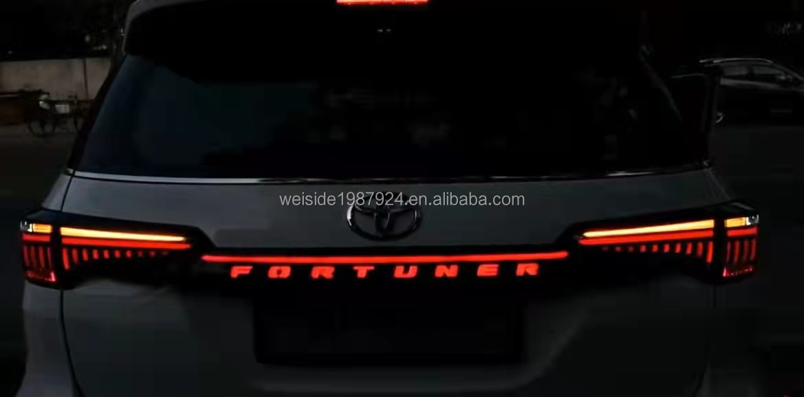 Car Accessories Rear Bumper Trunk Tail Light For   Fortuner 2015-2018 LED Reflector Brake Lamp Reverse Spoiler Light