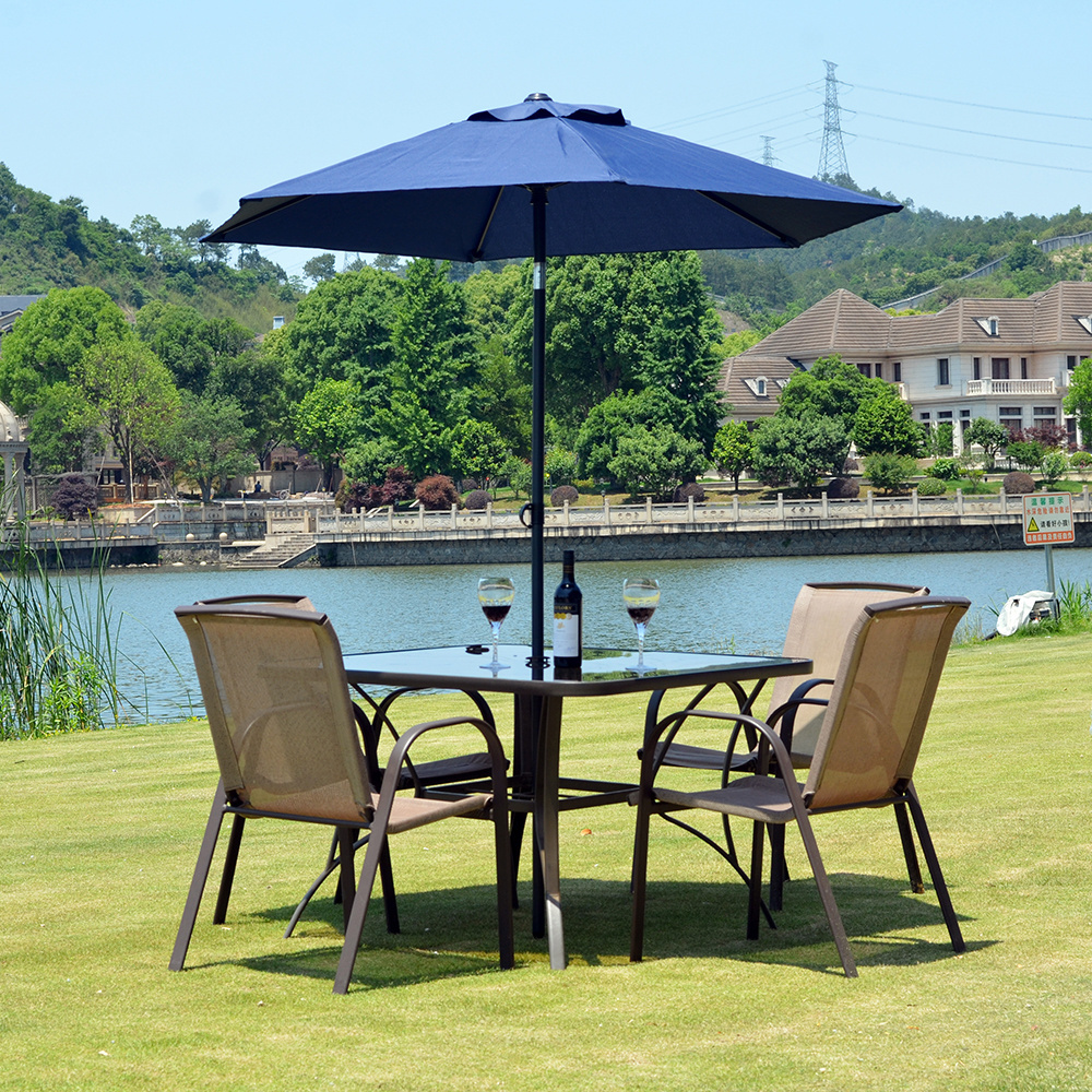 2M Garden Umbrella 360 Degree Rotatable Outdoor Sunshade Umbrella with Base