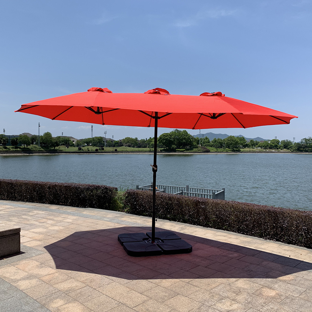 Outdoor Beach Aluminum Patio Umbrella Garden Double-sided Large Sunshade Umbrella