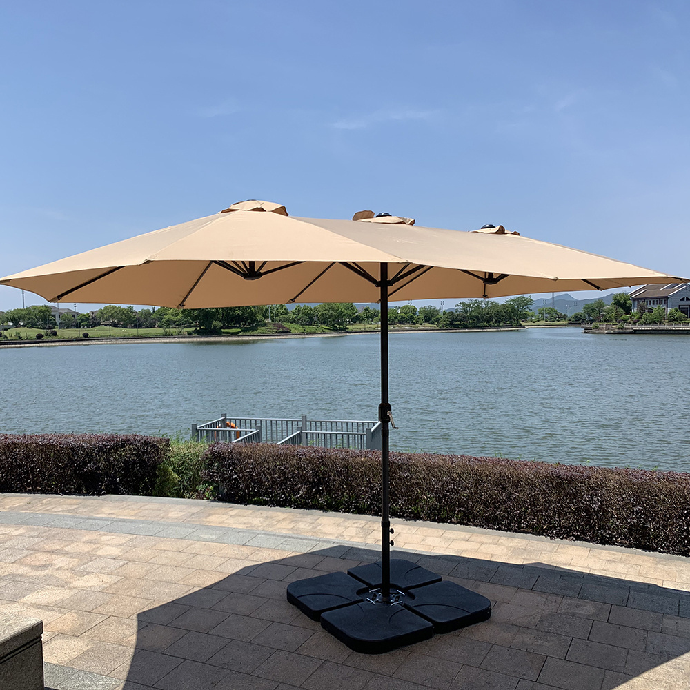 Outdoor Beach Aluminum Patio Umbrella Garden Double-sided Large Sunshade Umbrella