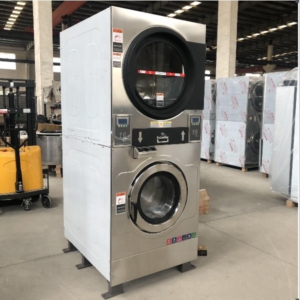 16kg Professional double stack laundromat industrial washing machine price manufacturer