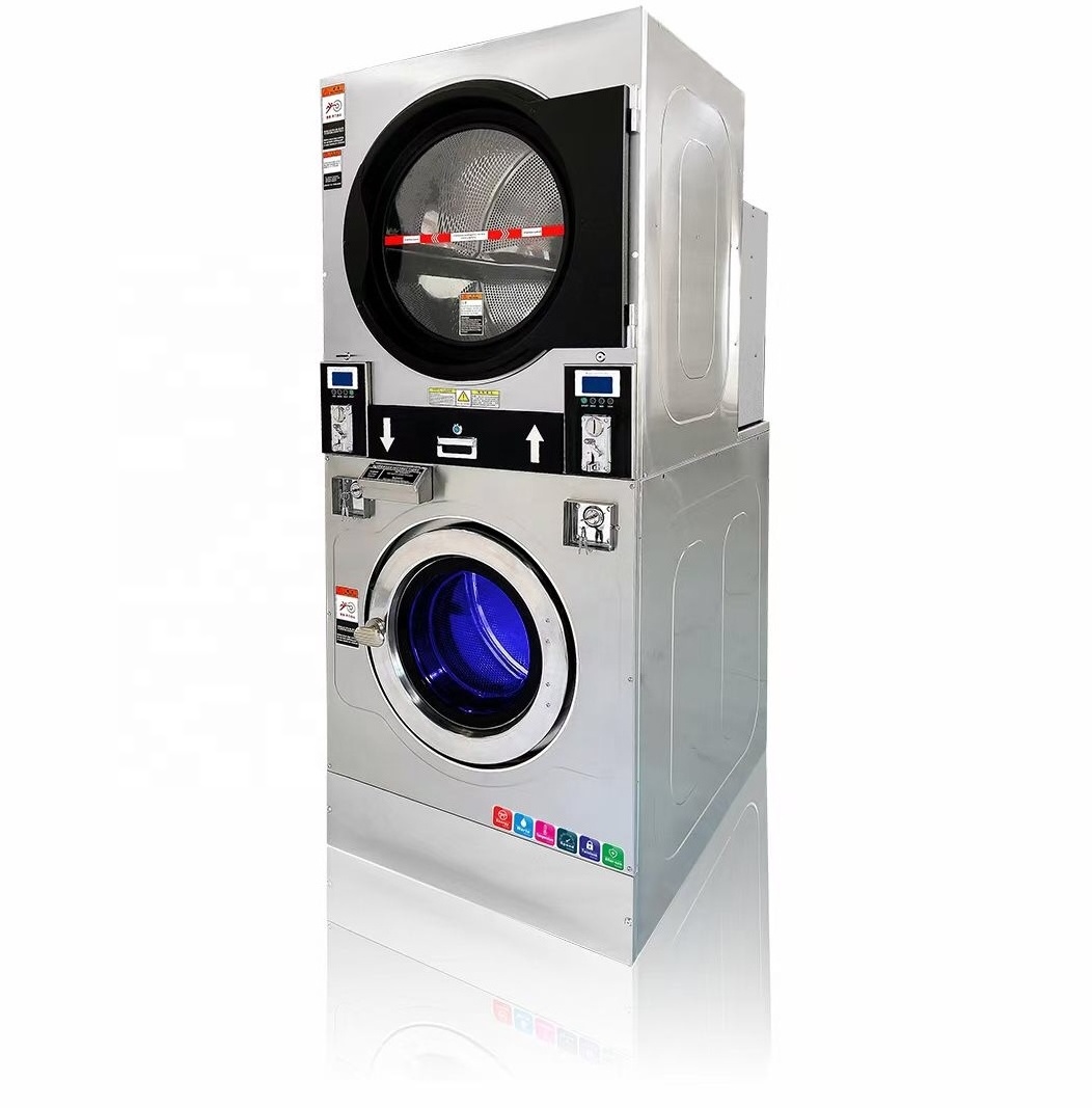 16kg Professional double stack laundromat industrial washing machine price manufacturer