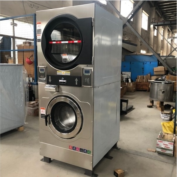 16kg Professional double stack laundromat industrial washing machine price manufacturer