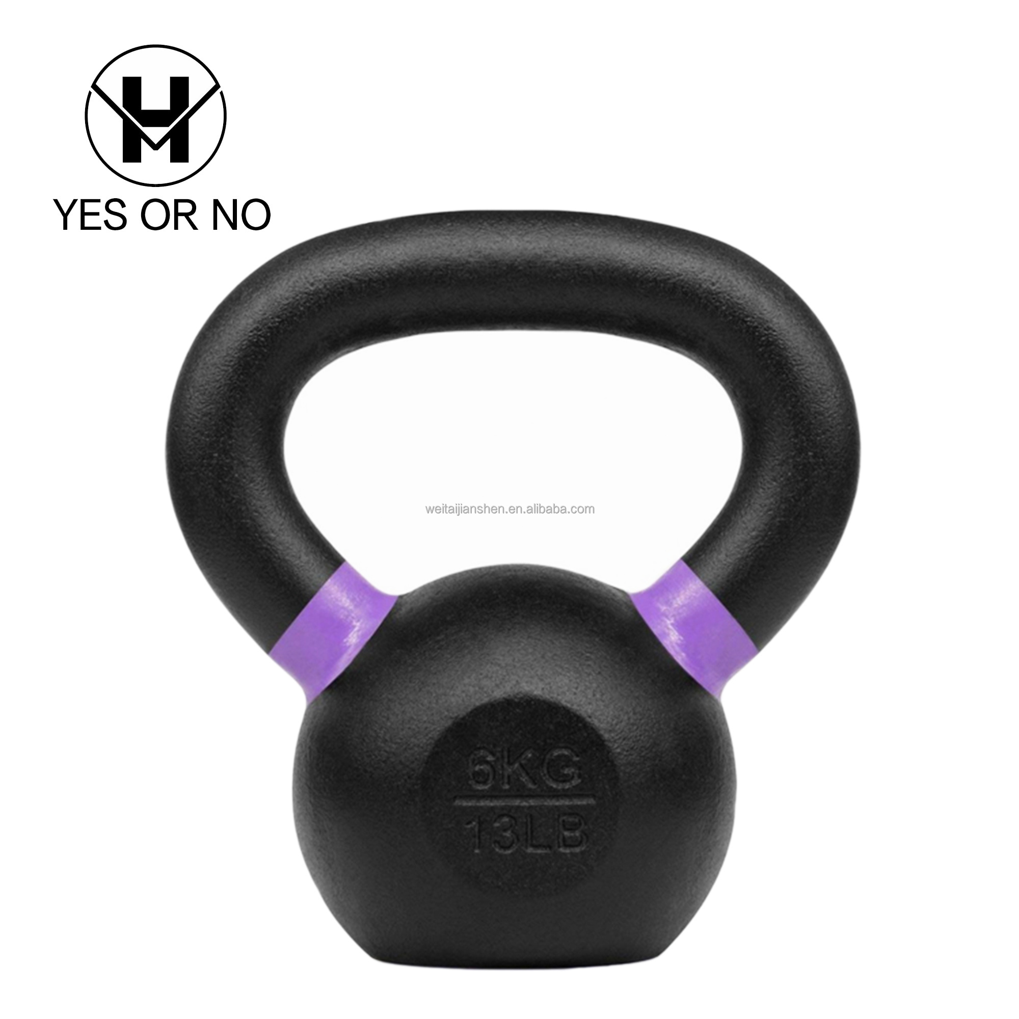 YES OR NO Wholesale Gym Fitness Coated Cast Iron Black Color Weights Iron Sand Competition Kettlebell