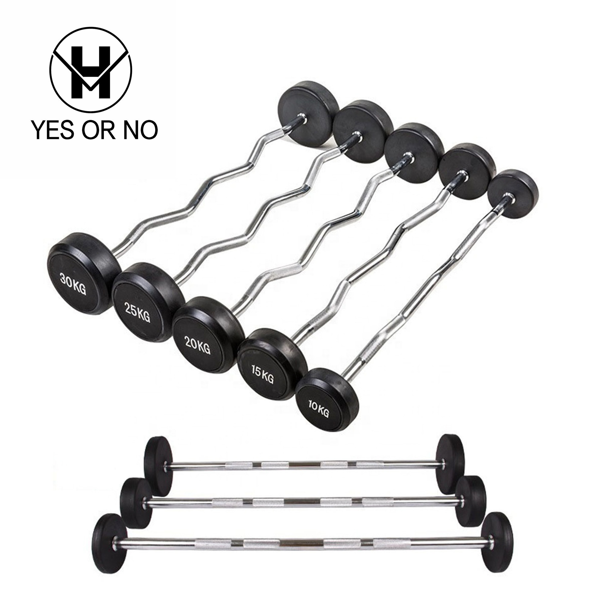 Factory Wholesale Fitness Equipment 10-30kg Round Head Rubber dumbbell for gym