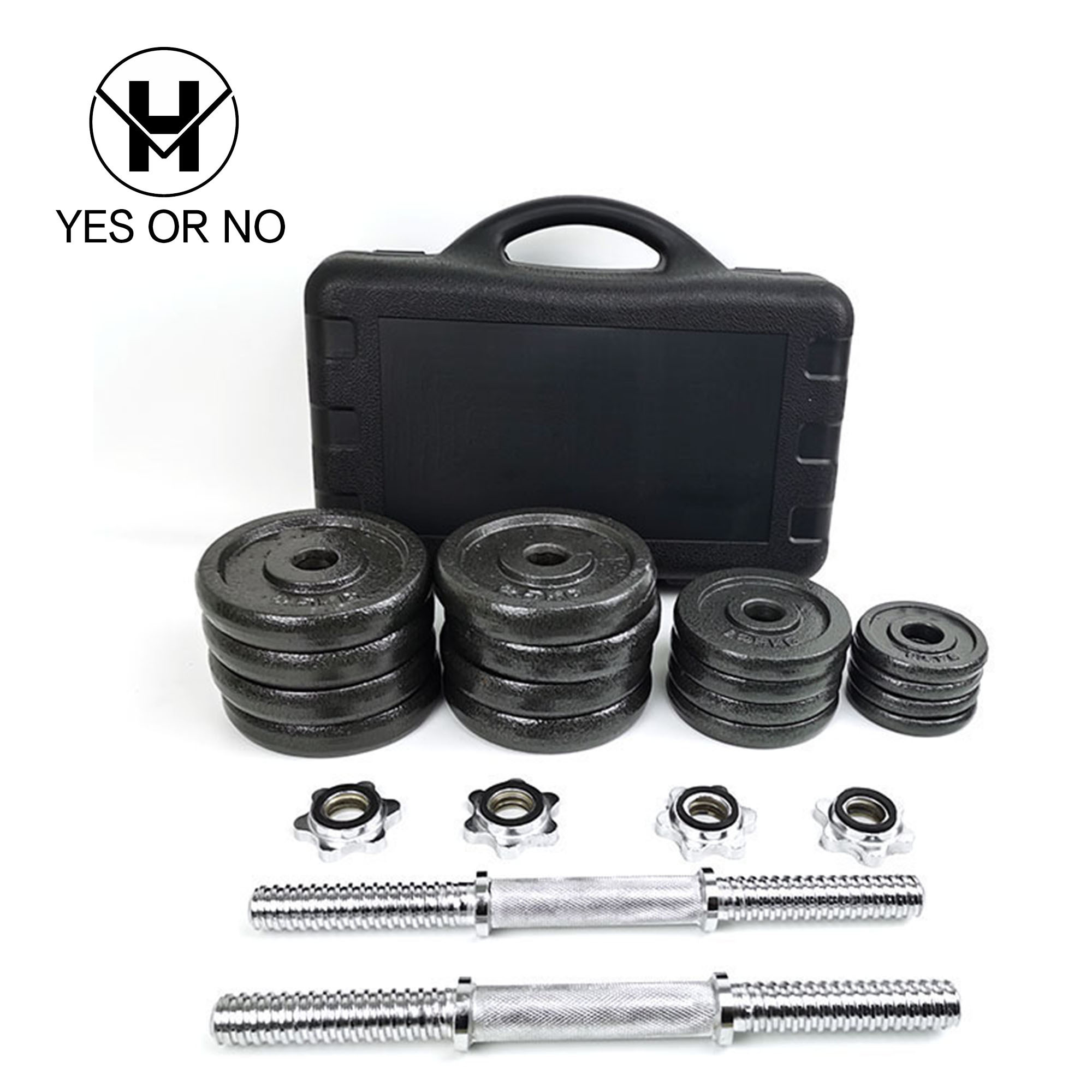 YES OR NO Adjustable 25Kg Weights Dumbbells For Men Arms Training Body Gym Black Paint Barbell 50Kg Dumbbell Set