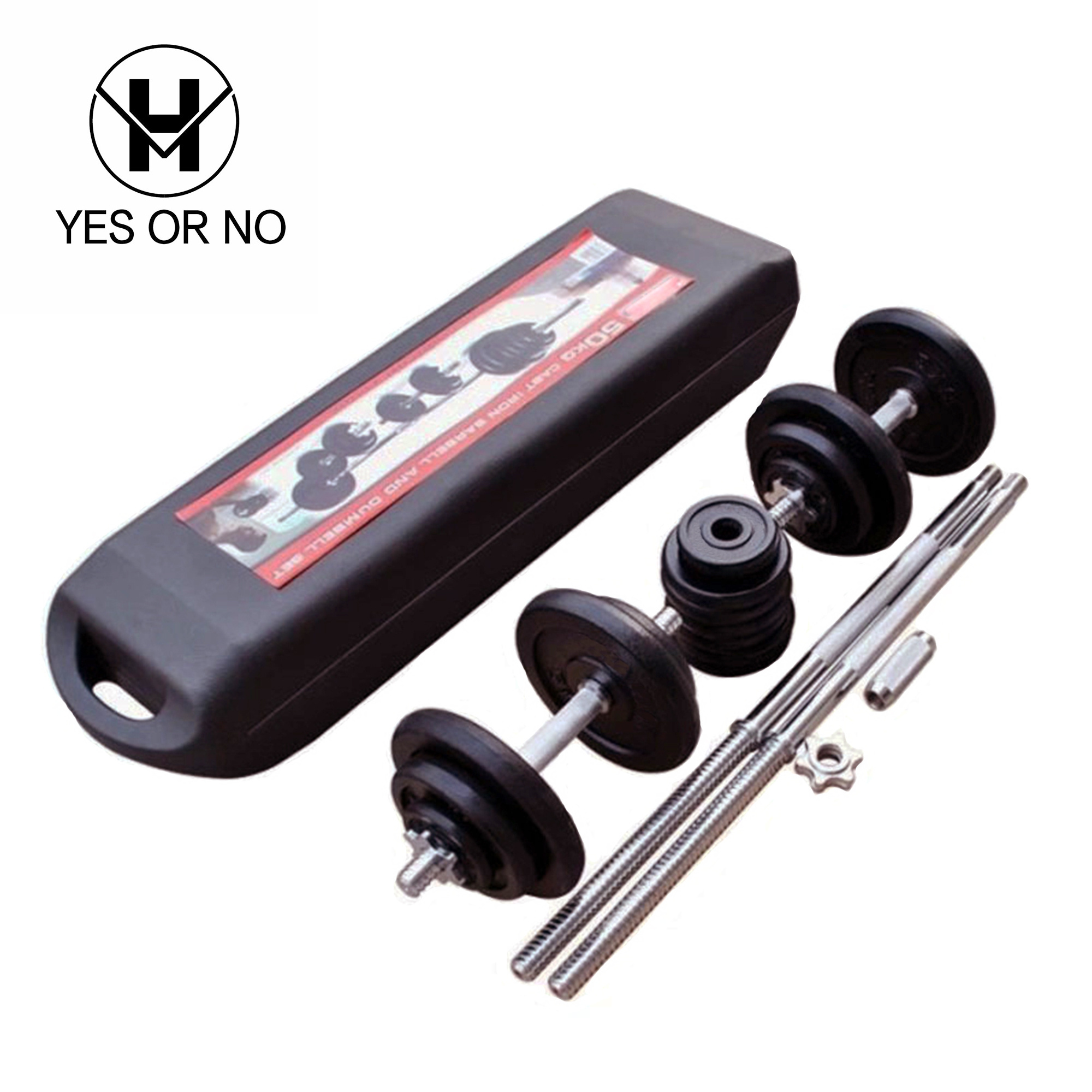 YES OR NO Adjustable 25Kg Weights Dumbbells For Men Arms Training Body Gym Black Paint Barbell 50Kg Dumbbell Set