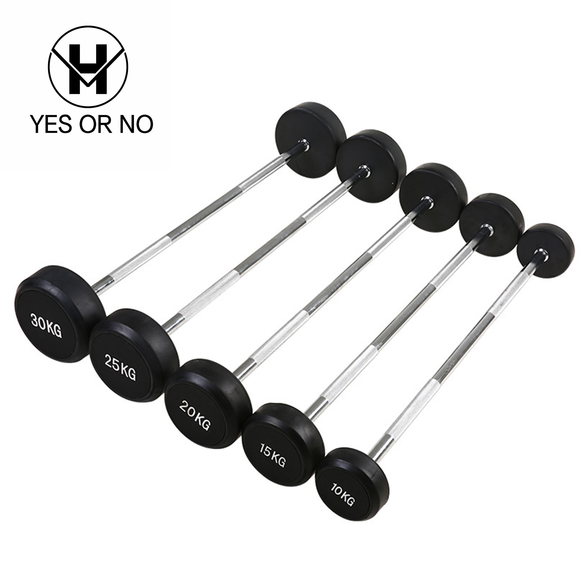 Factory Wholesale Fitness Equipment 10-30kg Round Head Rubber dumbbell for gym