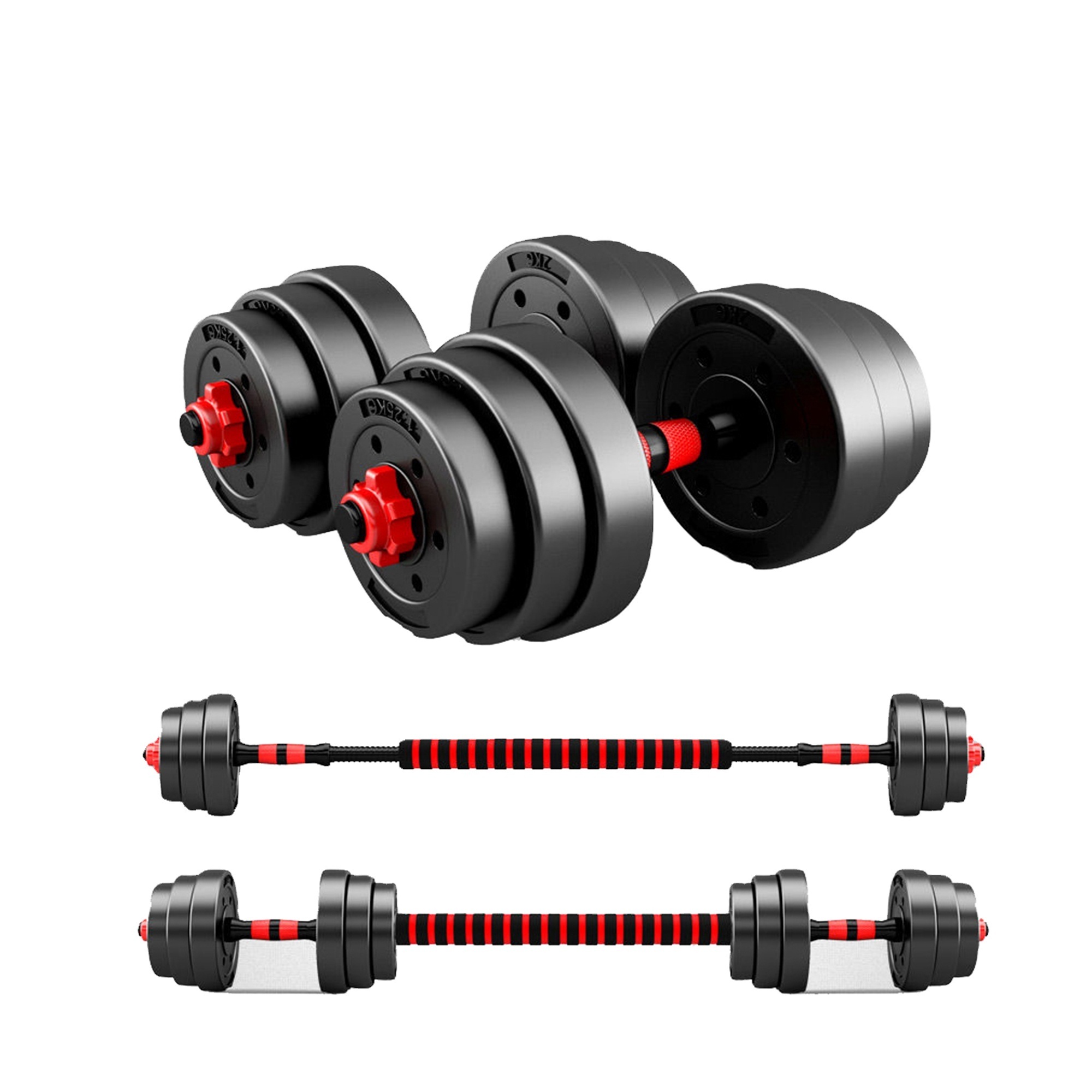 YES OR NO Wholesale Colored Home Gym Fitness Dumbbell Plastic Dumbbells Long Bar Cement Dumbbell 25Kg