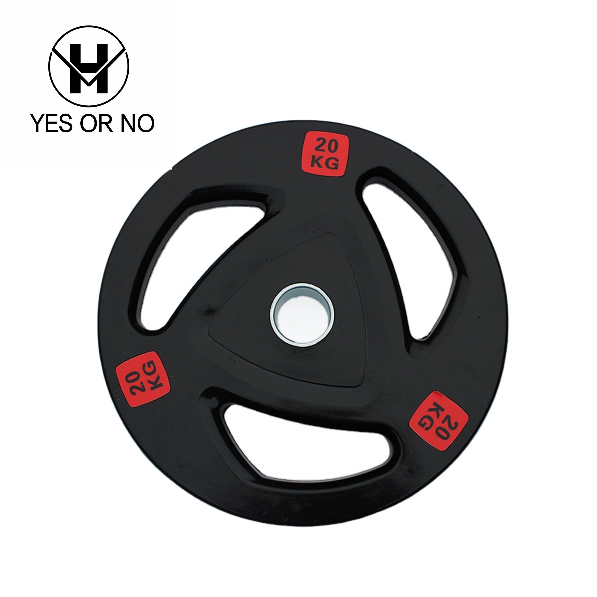 YES OR NO Commercial Fitness Barbell Plates Tri-Grip Rubber Gym Exercise 1Kg Weight Plates For Weightlifting