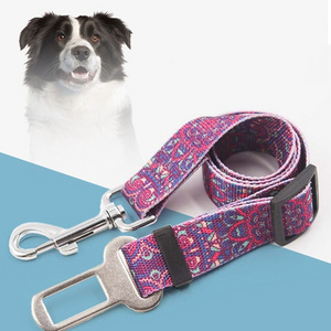 Dog Car Accessories Wholesale Dog Harness Adjustable Nylon Rope Car Seat Belt Retractable Pet Leashes