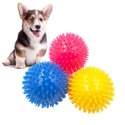 Wholesale Spikey Dog Toy Ball TPR For Medium Large Breed Dog Chew Toy Teeth Cleaning Squeaky Dog Ball