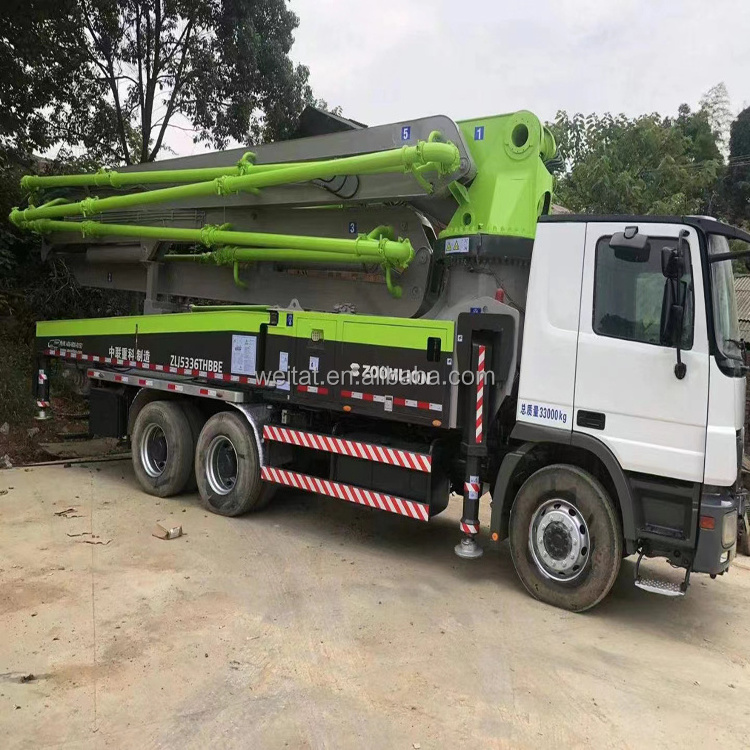 Used/second hand Zoomlion Benz 47m 2012 year high pumping efficiency concrete pump truck