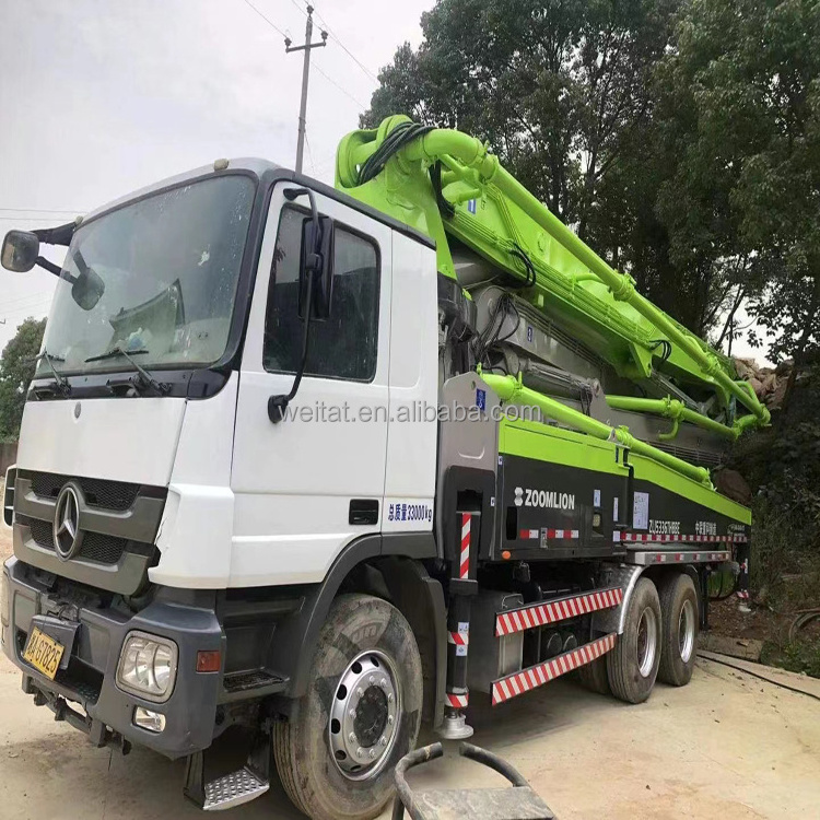 Used/second hand Zoomlion Benz 47m 2012 year high pumping efficiency concrete pump truck