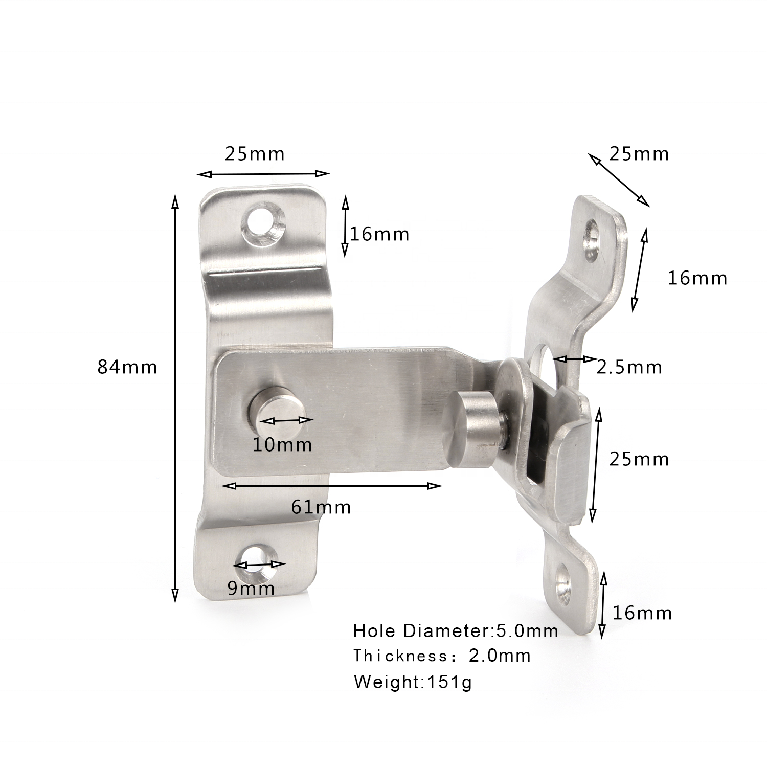 Hot Selling Right Angle Barn Barrel Bolt Door Latches 90 Degree Stainless steel Flip Door Latch Lock with Screws