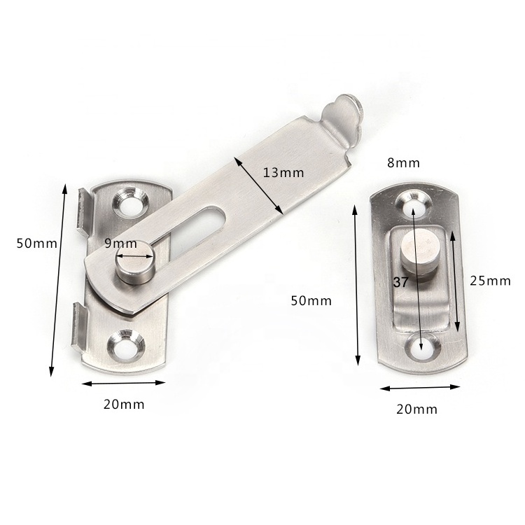 Custom Stainless Steel Flip Door Latch Self Defense Gate Doors Holder Flip Lock Buckle Latch