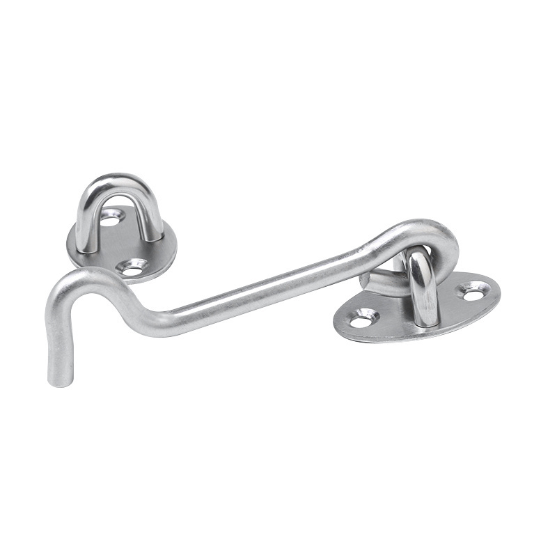 Practical Door Window Hooks Stainless Steel Silver Hook Barn Door Eye Safety Gate Latch Cabin Hooks for Balcony Bedroom