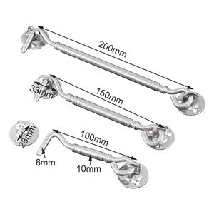 Door Window Accessories Stainless Steel Cabin Hook and Eye Latches Barn Door Lock