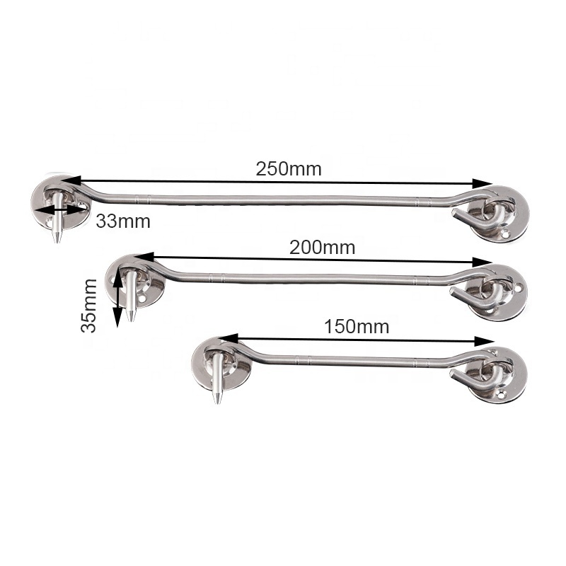 Wholesale Heavy Duty Durable Stainless Steel Cabin Hook and Eye Latches Silent Holder Barn Door Lock