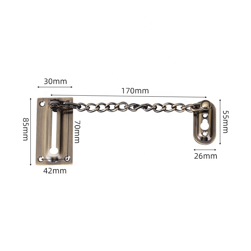 Door Chain Peep Bolt Lock Stainless Steel Safety Guard Latch Button Anti-Theft Door Chain