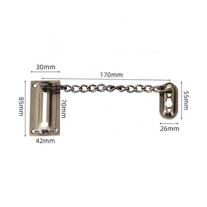 Door Chain Peep Bolt Lock Stainless Steel Safety Guard Latch Button Anti-Theft Door Chain