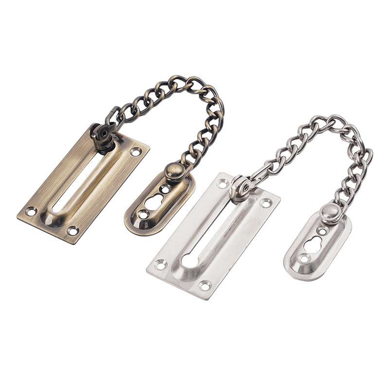 Door Chain Peep Bolt Lock Stainless Steel Safety Guard Latch Button Anti-Theft Door Chain