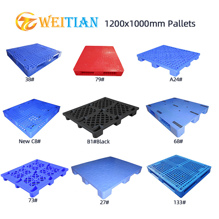 WEITIAN 1200x1000x150mm HDPE Three Runners Size Heavy Duty Recycled Blue Euro Plastic Pallet For Sale 1210WT