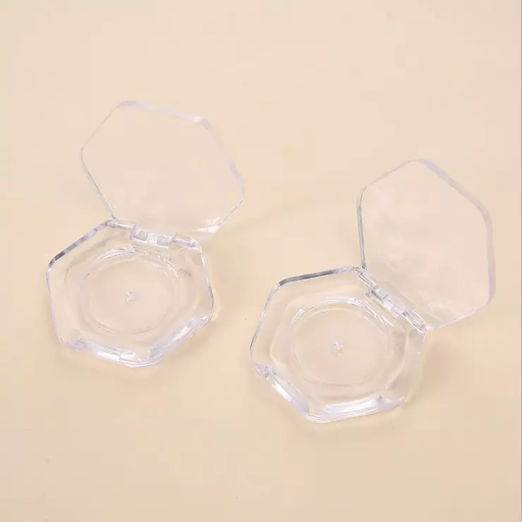 5g Hexagon Clear Plastic Case Monochrome Eye Shadow Cartridge Lipstick Plate Blush Packaging  Powder Case Cream Jar