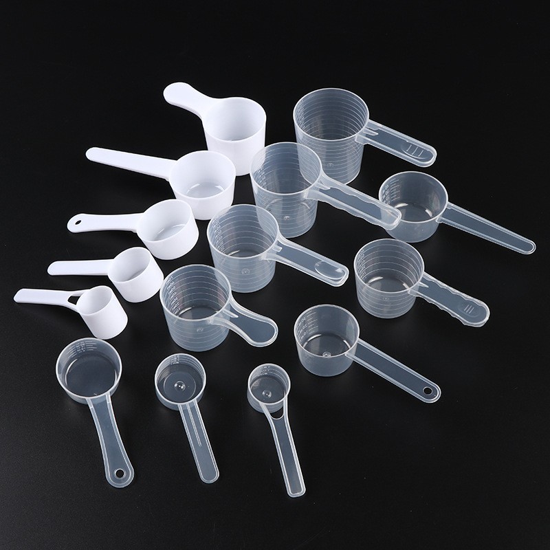 5g 7.5g 10g 15g 20g 25g 30g 35g 40g 50g 60g Food Grade Transparent Round Plastic PP Measuring Spoon Scoop