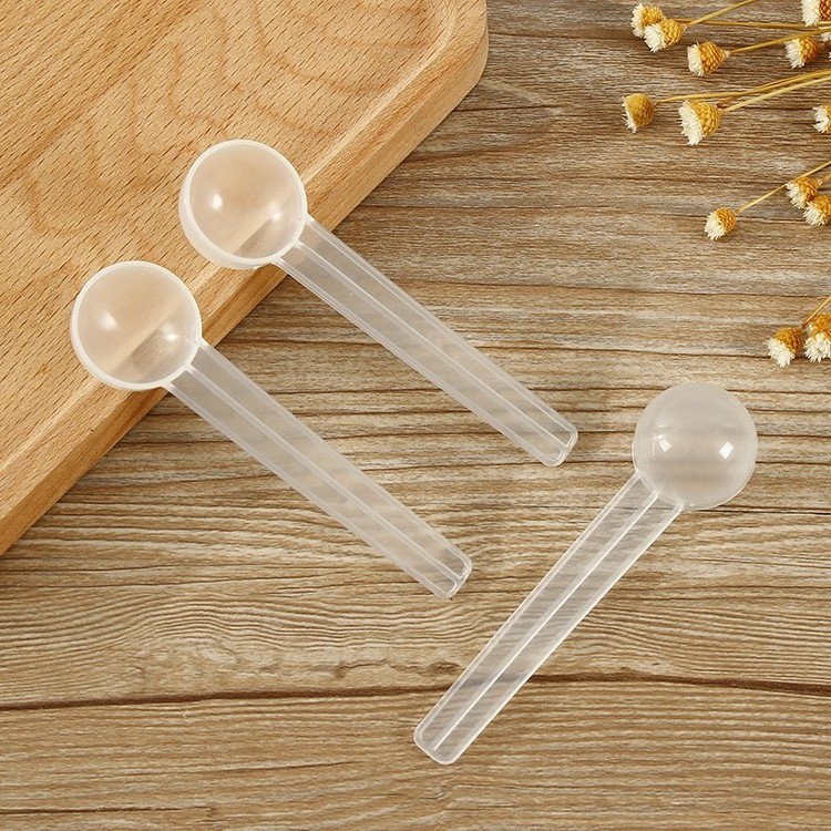 2.5g 5ml Round Disposable White Plastic PP Measuring Spoon Scoop For Powder Liquid Quantitative Teaspoon