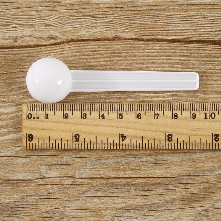 2.5g 5ml Round Disposable White Plastic PP Measuring Spoon Scoop For Powder Liquid Quantitative Teaspoon