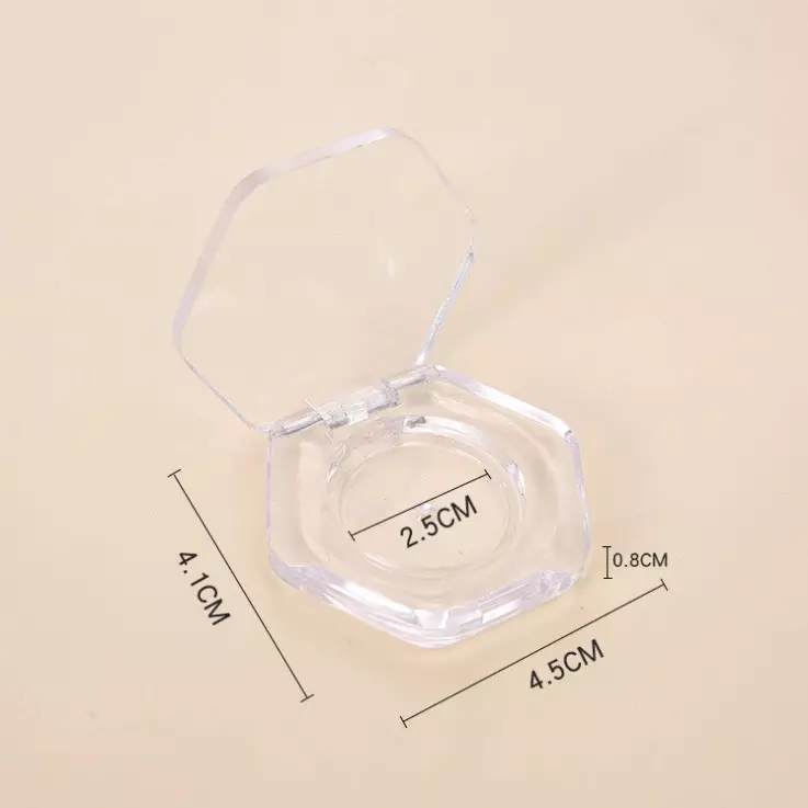 5g Hexagon Clear Plastic Case Monochrome Eye Shadow Cartridge Lipstick Plate Blush Packaging  Powder Case Cream Jar