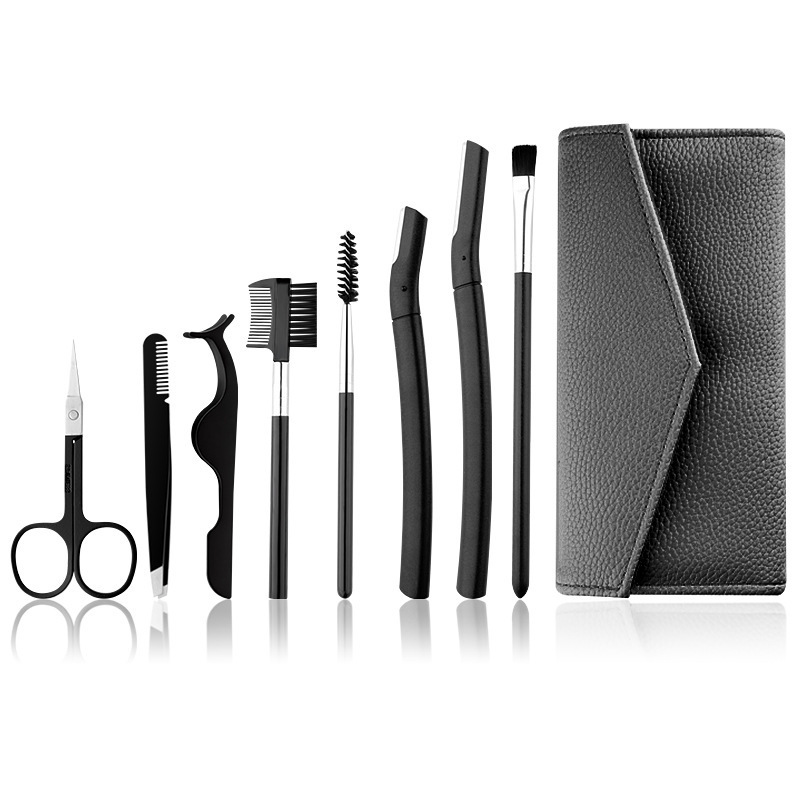 Hot selling 8 pcs Eyebrow threading kit Eyebrow trimmer eyebrow scraper Eyelash curler