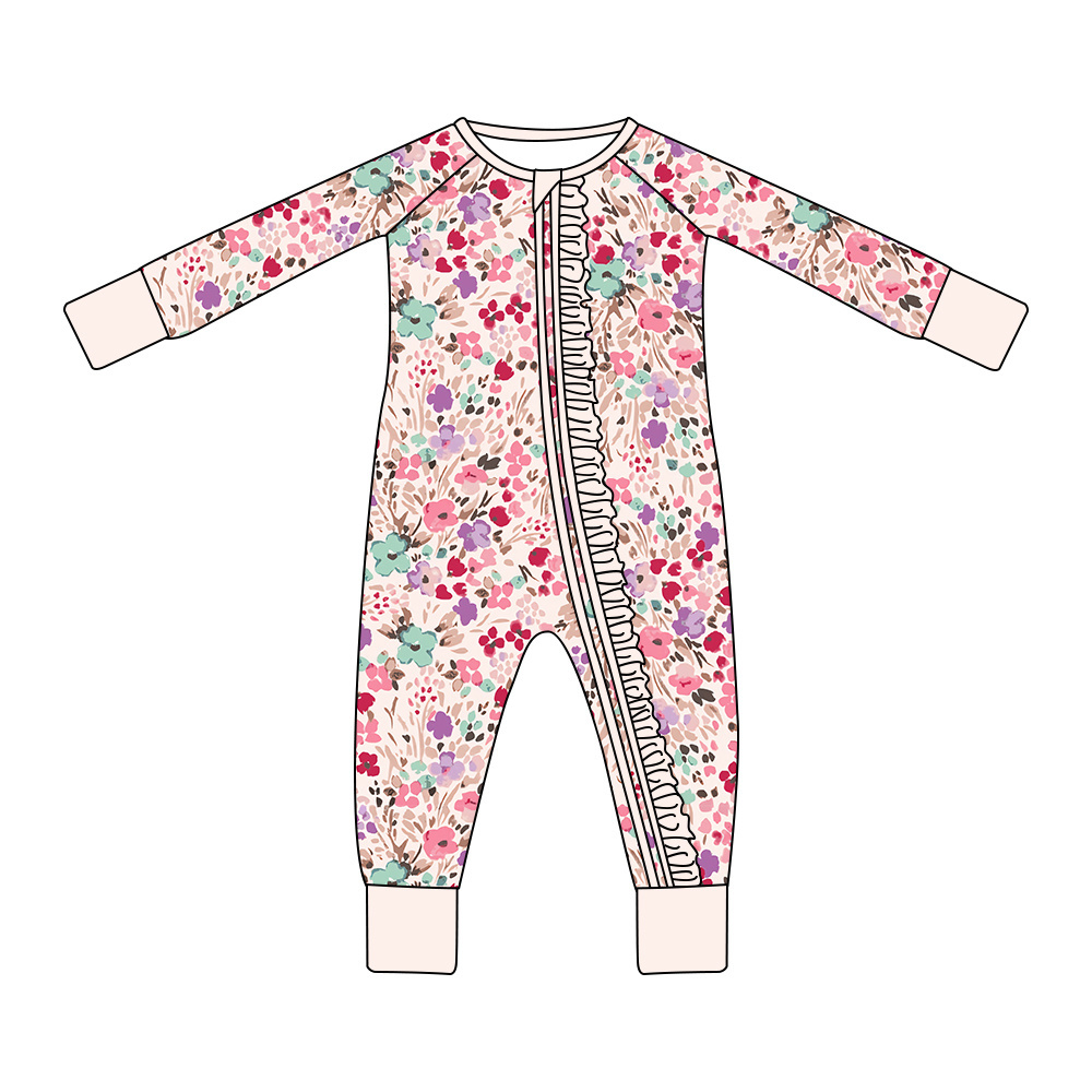 Wholesale Summer Baby Bubble Romper Custom Baby Bubble Monogram Cotton Baby Long sleeved Bubble kids jumpsuit for boy bamboo