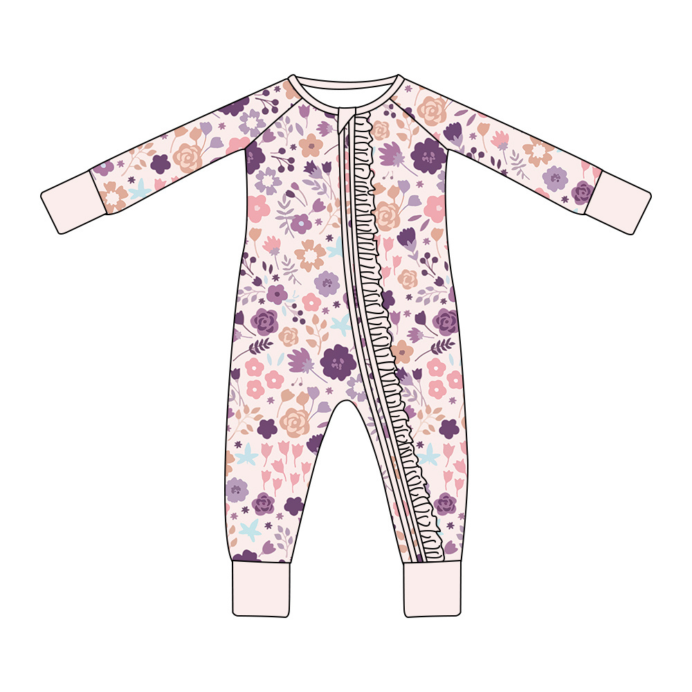 Wholesale Summer Baby Bubble Romper Custom Baby Bubble Monogram Cotton Baby Long sleeved Bubble kids jumpsuit for boy bamboo