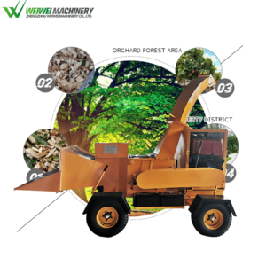 Weiwei Yard Firewood Machines Cutting Tree Machine Drum Type Wood Chipper Bamboo