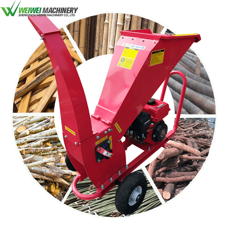 Weiwei Wood Hammer Mill Chipper Forestry  Cutting Wood Chips Cutter Machine Gasoline Diesel Engine Good Price Wood Chipper