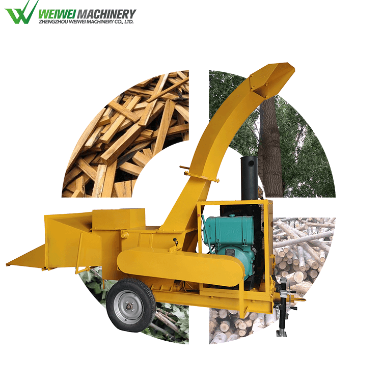 Weiwei Yard Firewood Machines Cutting Tree Machine Drum Type Wood Chipper Bamboo