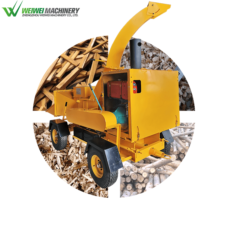 Weiwei Yard Firewood Machines Cutting Tree Machine Drum Type Wood Chipper Bamboo