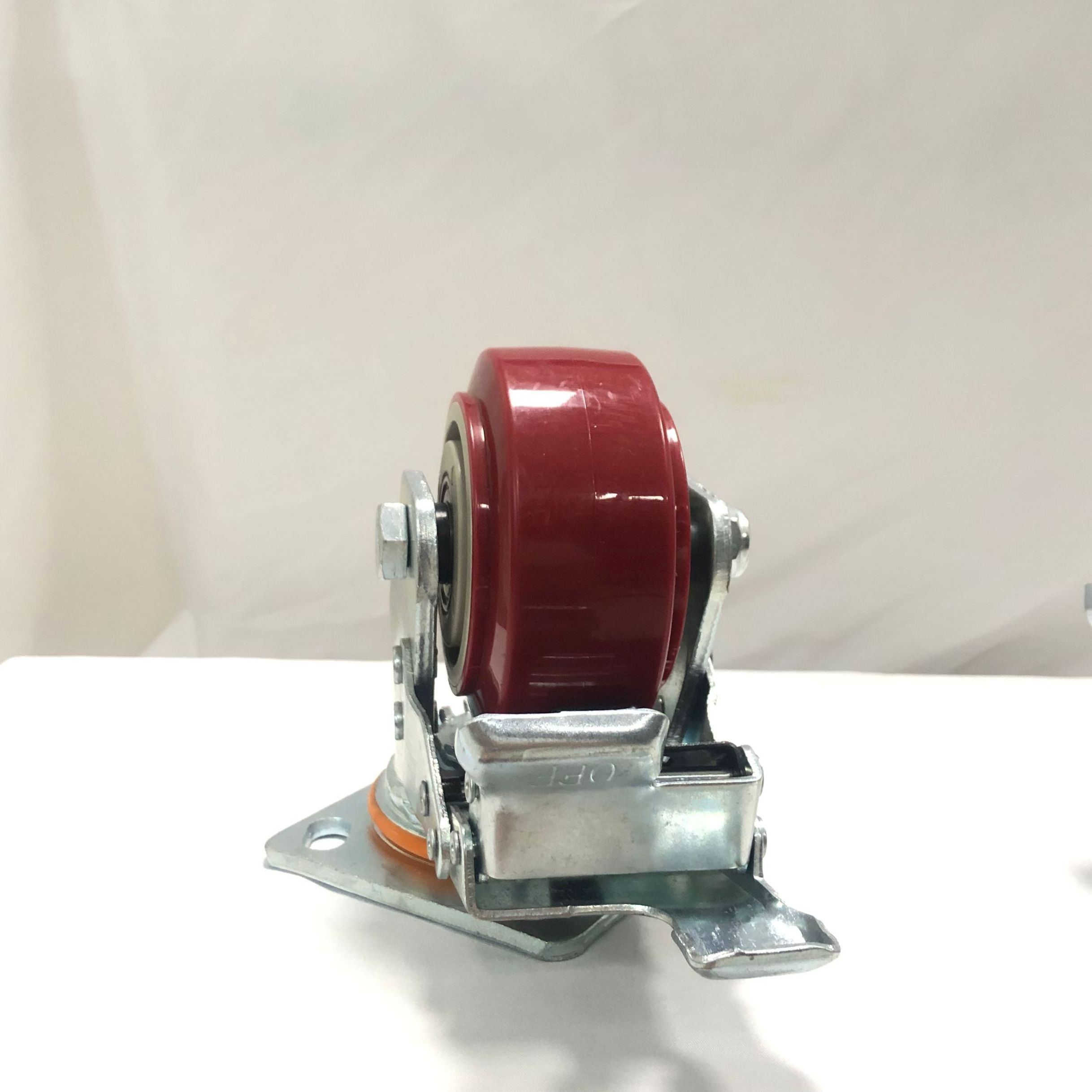 Customized /OEM/ODM 100mm PVC Red Casters Heavy Duty Caster Wheel with Total Locking