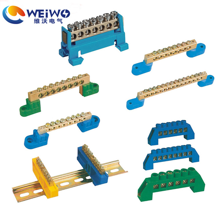 Copper terminals Neutral Bus for Grounding System Electrical Screw Wire Connector Earth Bar Terminal Block