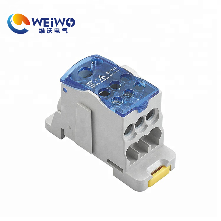 UKK 160A Multipole hole bus bar Terminal Block din rail Power Distribution block  Distribution Power Terminal Block Rail Mounted