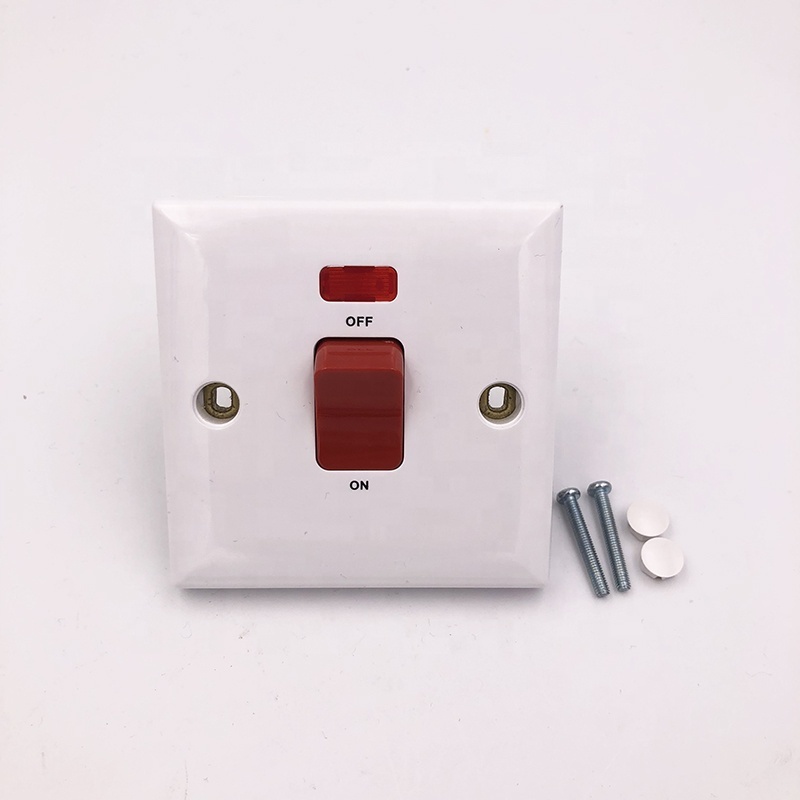 Popular Electrical Wall Switch 45A High Quality UK Standard  Press button Turn on/off