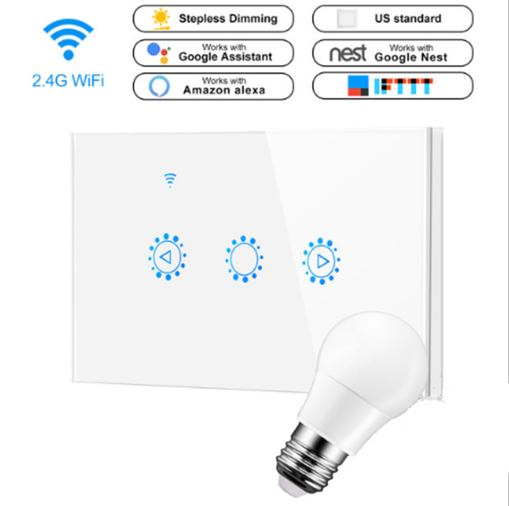 New design Smart home dimmer switch and timer wifi switch wifi electric controlled light switch TUYA/ EWELINK App