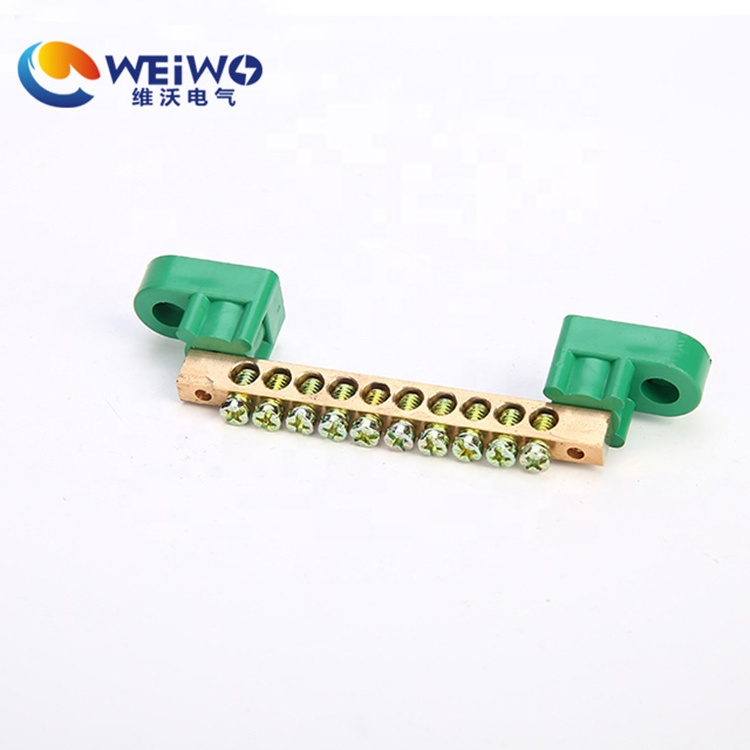 Copper terminals Neutral Bus for Grounding System Electrical Screw Wire Connector Earth Bar Terminal Block